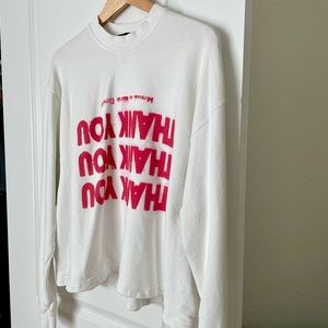 RAF Simons “Thank You” crewneck